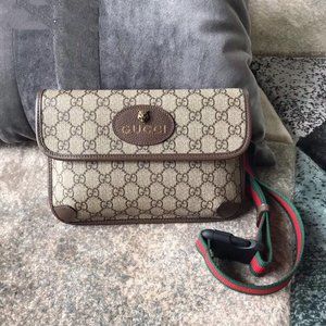 Gucci GG Belt Shoulder Bag Grey